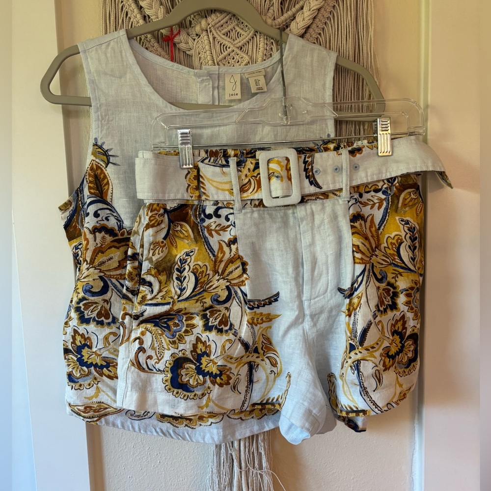 Joie Linen blouse and short set